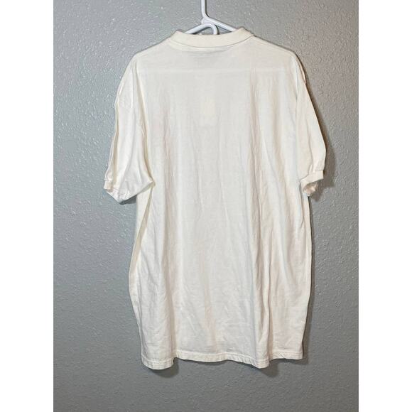 Vintage XL Hanes Olympics 1996 White Polo Torch Embroidered Sports 100 year Anni - Picture 2 of 8